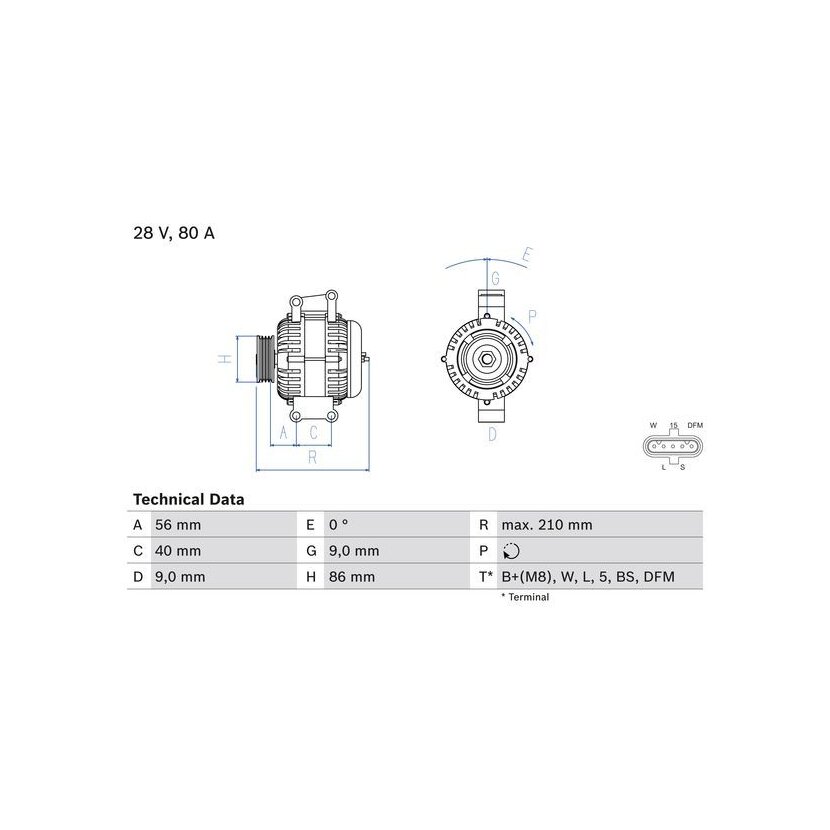 BOSCH Generator 0 986 049 320 - 0986049320 passend für 1626130