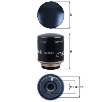 KNECHT Ölfilter OC 593/4 - OC593/4 für 03C115561B