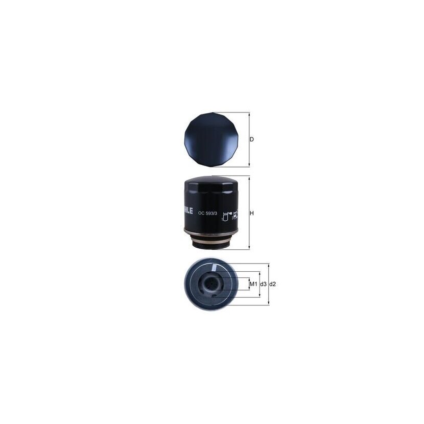 KNECHT Ölfilter OC 593/3 - OC593/3 für 03C115561D