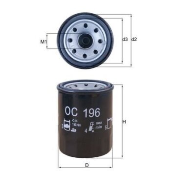 KNECHT Ölfilter OC 196 - OC196 für 1109AC