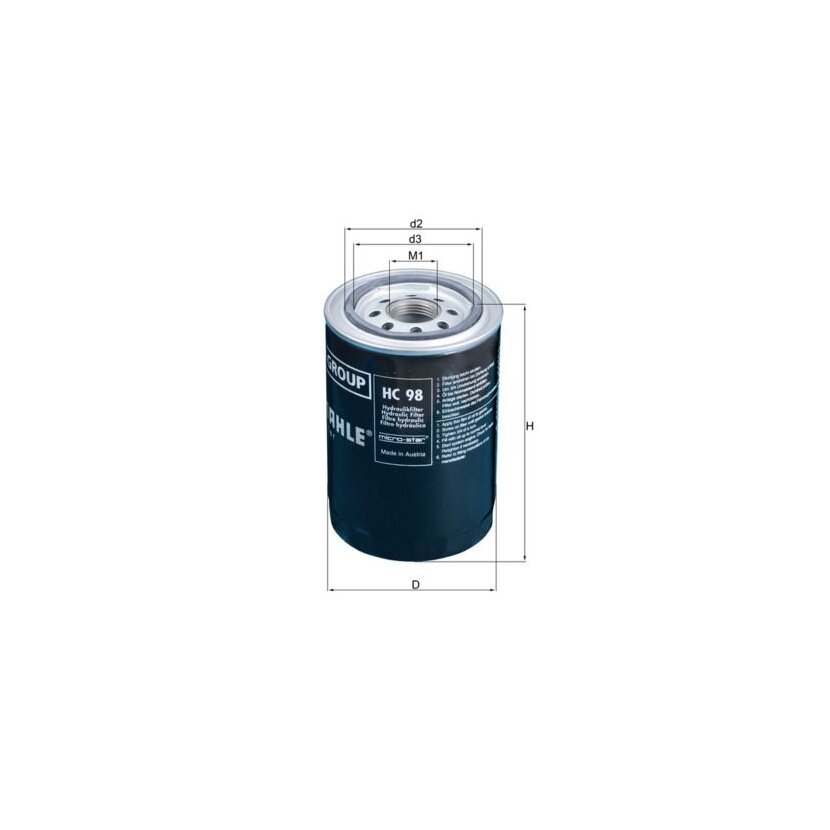 KNECHT Filter, Arbeitshydraulik HC 98 - HC98 für 800512