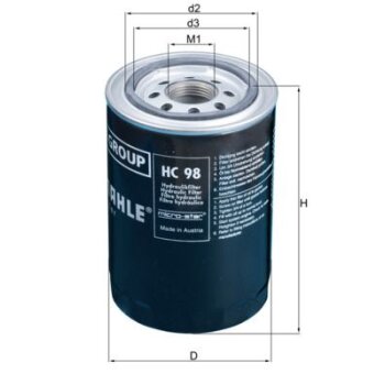KNECHT Filter, Arbeitshydraulik HC 98 - HC98 für 800512