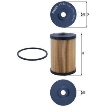 MAHLE Kraftstofffilter KX 68D - KX68D für 5011271