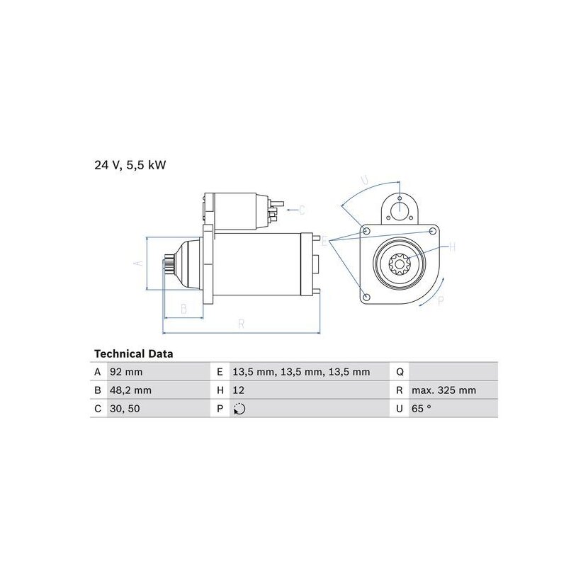 BOSCH Starter 0 986 021 480 - 0986021480 passend für 1447911