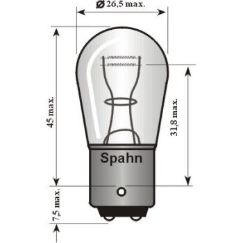SPAHN GLÜHLAMPEN Glühlampe, Brems-/Schlusslicht...