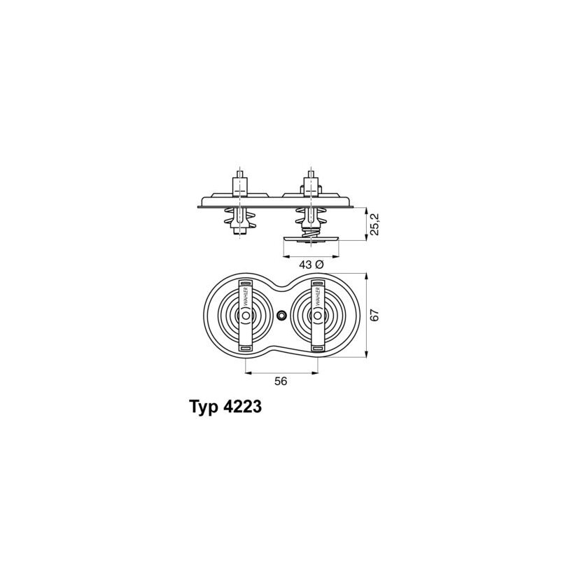 WAHLER Thermostat, Kühlmittel 4223.83D - 422383D für 1 358 995