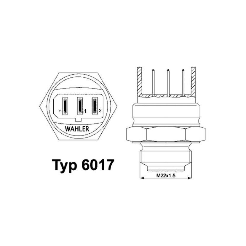 WAHLER Temperaturschalter, Kühlerlüfter 6017.95D - 601795D für 191 959 481 A