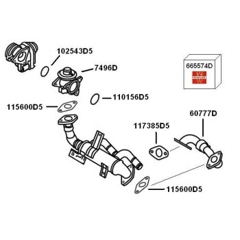 WAHLER Rohrleitung, AGR-Ventil 60777D für 038 131...