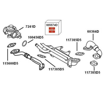 WAHLER Rohrleitung, AGR-Ventil 60364D für 028 131...