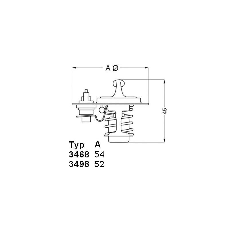 WAHLER Thermostat, Kühlmittel 3498.88D - 349888D für 8AB1-15-171