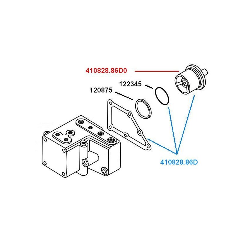 WAHLER Thermostat, Kühlmittel 410828.86D - 41082886D für 50 00 691 267 KIT