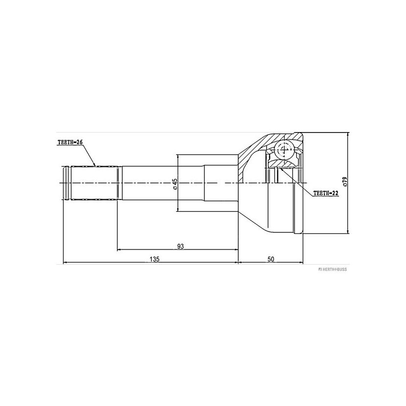 HERTH+BUSS JAKOPARTS Gelenksatz, Antriebswelle J2828004 für 44010-83000
