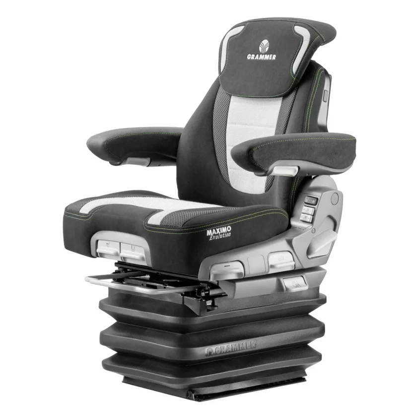 Sondersitz Case: auf Basis GRAMMER Traktor Sitz Maximo Evolution Dynamic - NEW - 1288764CNH - MSG 95EL/741 inklusive Armlehnenträger rechts, Sitzkontaktschalter inklusive passenden Ohmwerten und Case-Verkabelung