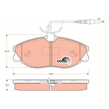 TRW Bremsbelagsatz, Scheibenbremse GDB1259 für 4251 44