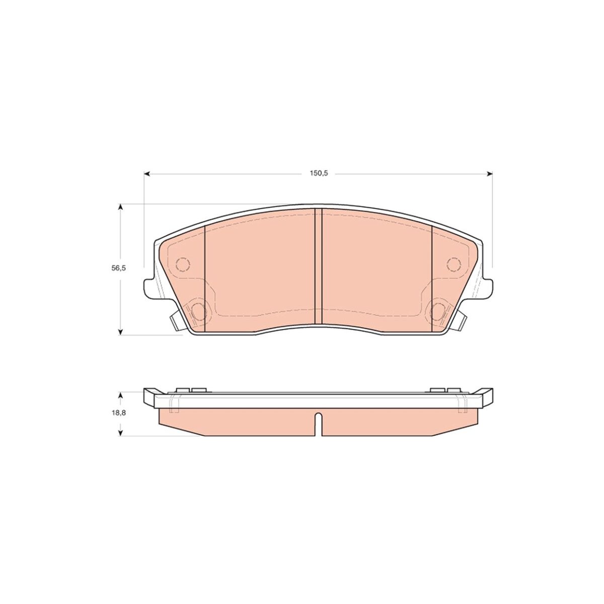 TRW Bremsbelagsatz, Scheibenbremse GDB4140 für 05142555AA