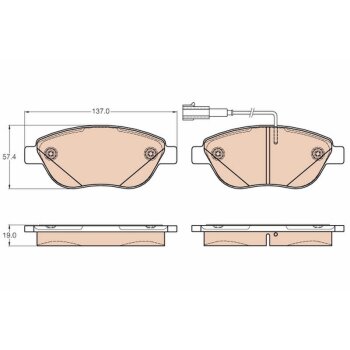 TRW Bremsbelagsatz, Scheibenbremse GDB2001 für 77365865