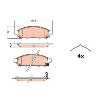 TRW Bremsbelagsatz, Scheibenbremse GDB2124 für 4605B233