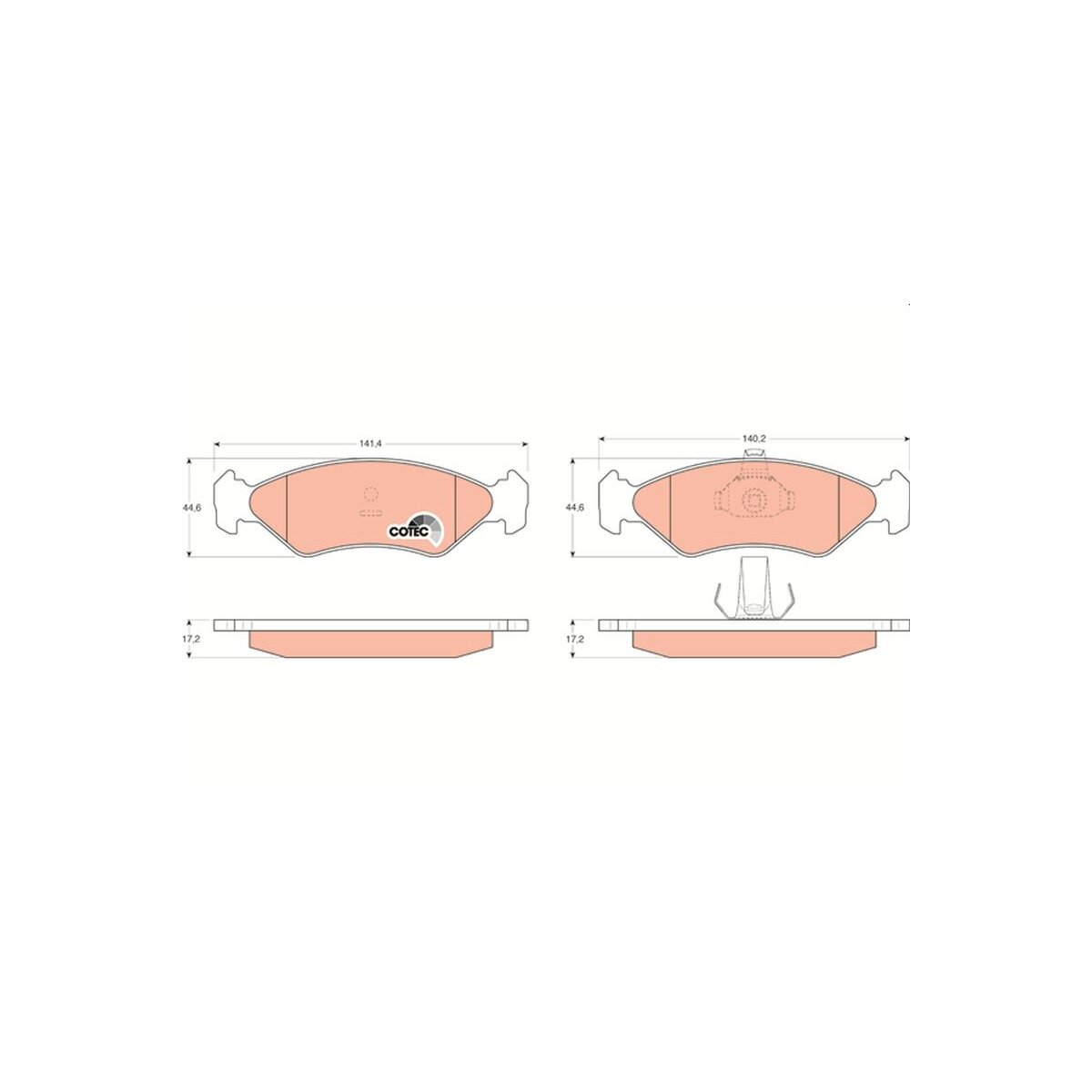 TRW Bremsbelagsatz, Scheibenbremse GDB1221 für 98FB-2K021-AA