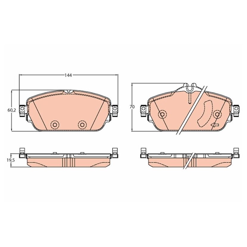 TRW Bremsbelagsatz, Scheibenbremse GDB2070 für A 0000 420 30 02