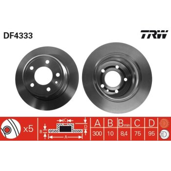 TRW Bremsscheibe DF4333 für 1 158 576