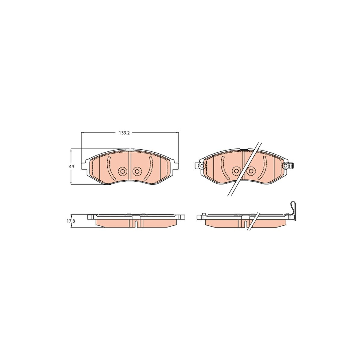 TRW Bremsbelagsatz, Scheibenbremse GDB3634 für 94566892