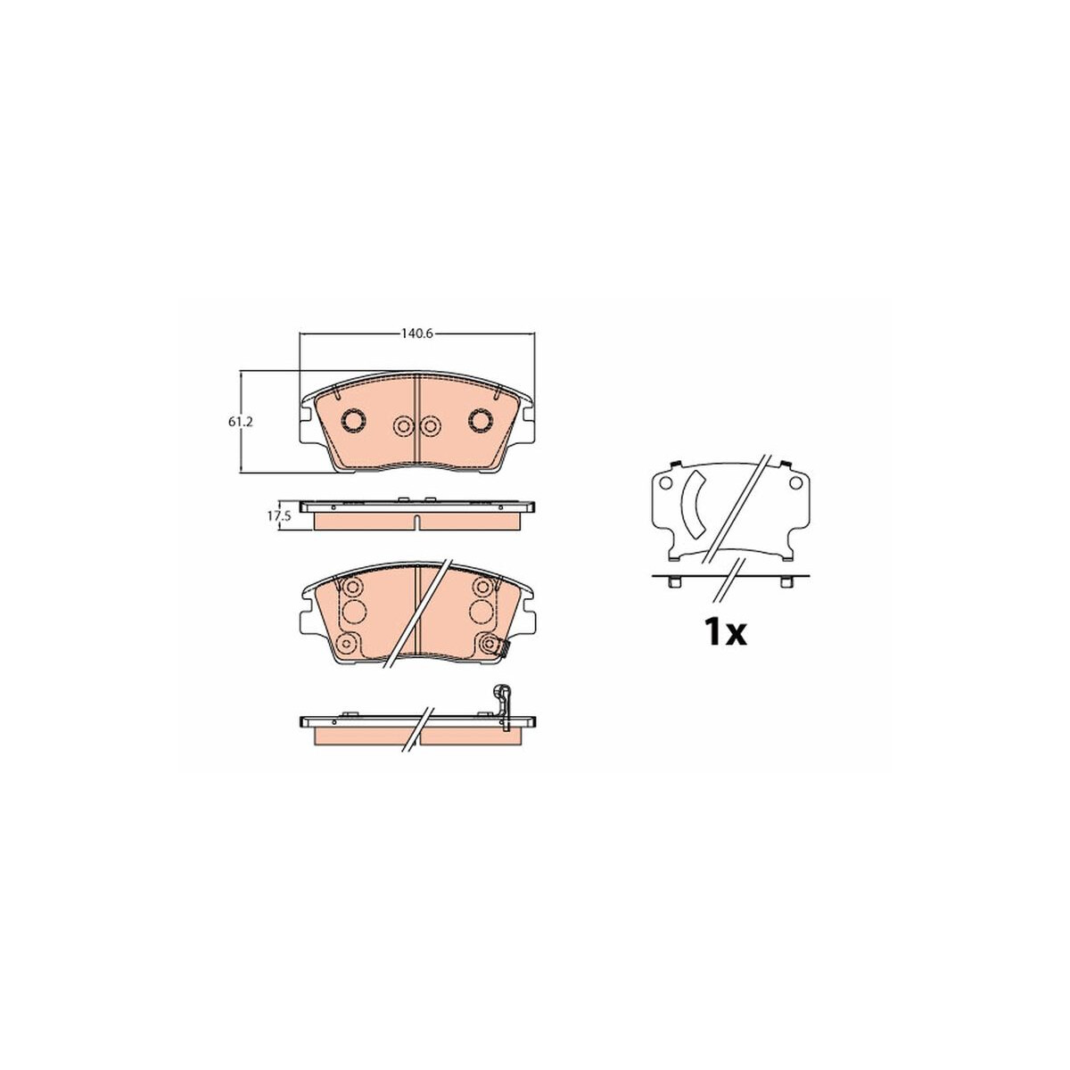 TRW Bremsbelagsatz, Scheibenbremse GDB2197 für 58101-D3A10