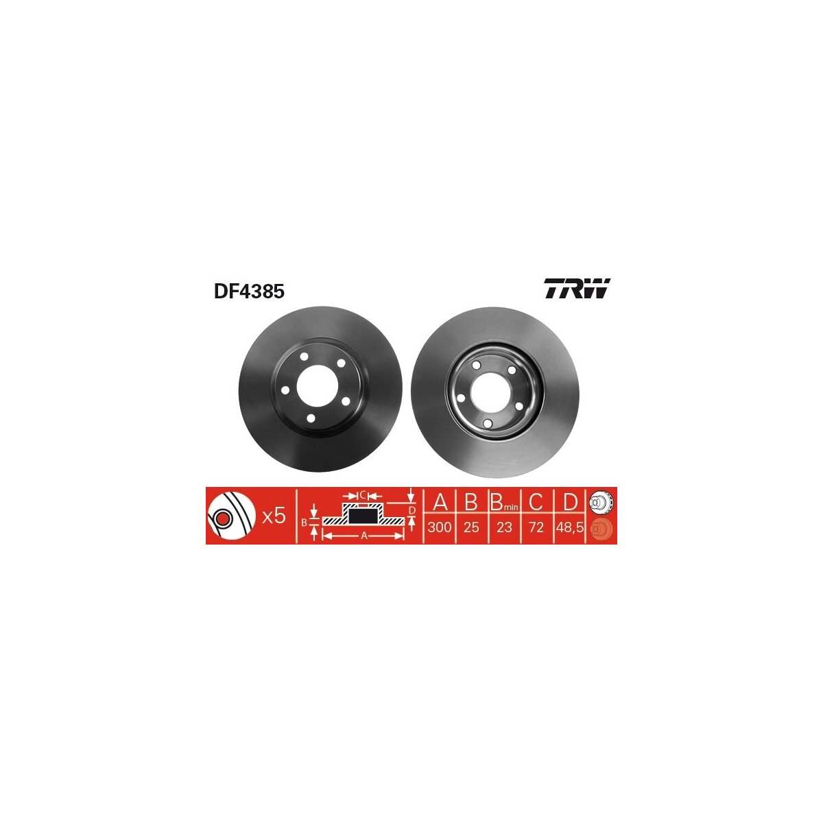 TRW Bremsscheibe DF4385 für C26Y-33-25XA