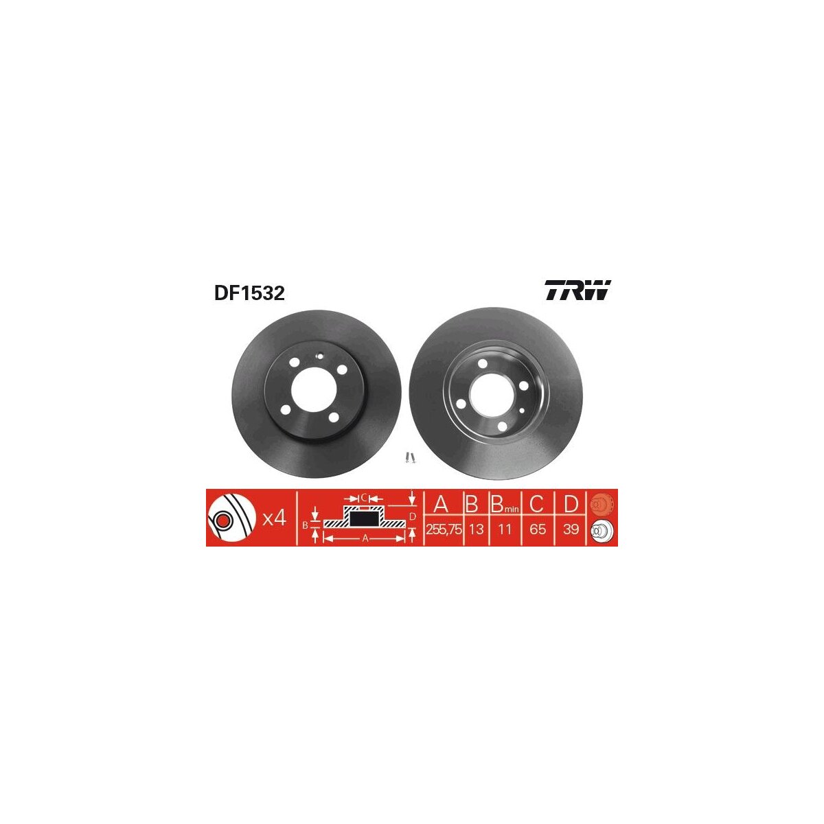 TRW Bremsscheibe DF1532 für 09199577