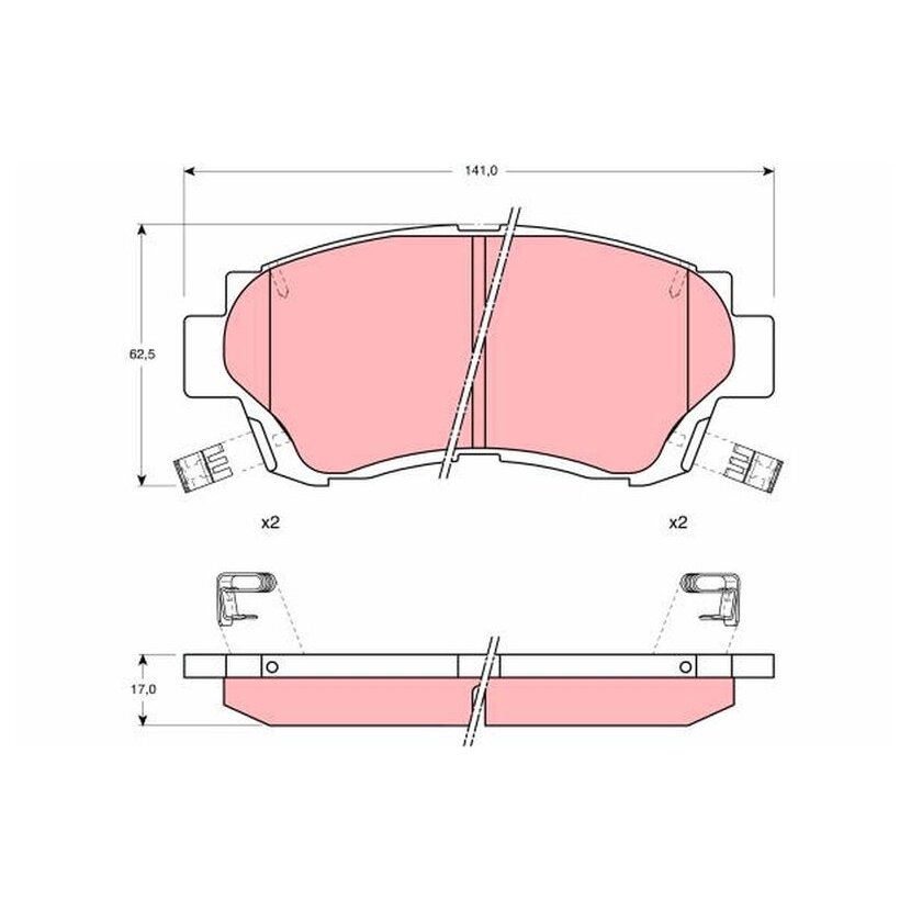 TRW Bremsbelagsatz, Scheibenbremse GDB1142 für 04491-2B030