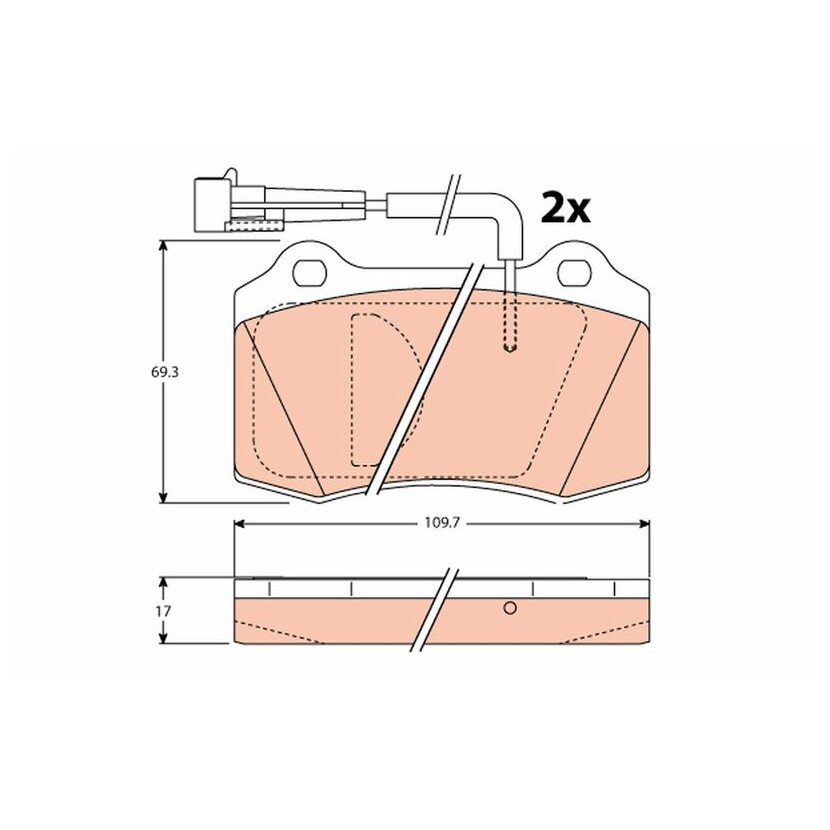 TRW Bremsbelagsatz, Scheibenbremse GDB1191 für 4897218AB