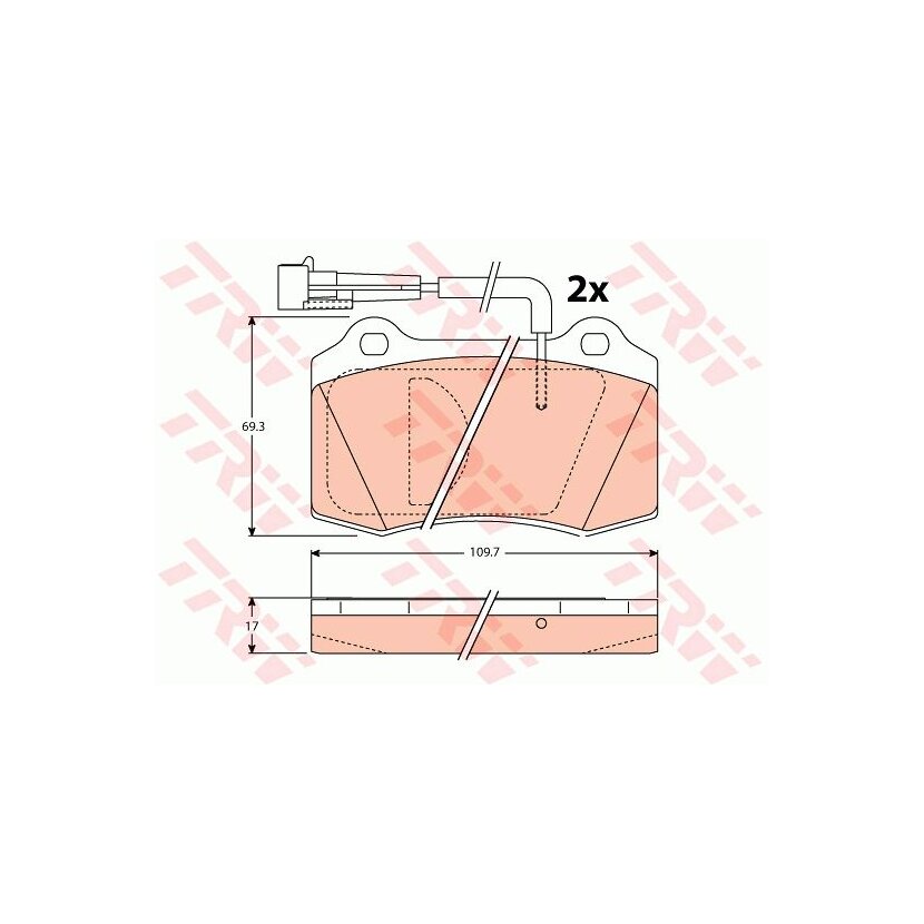 TRW Bremsbelagsatz, Scheibenbremse GDB1191 für 4897218AB