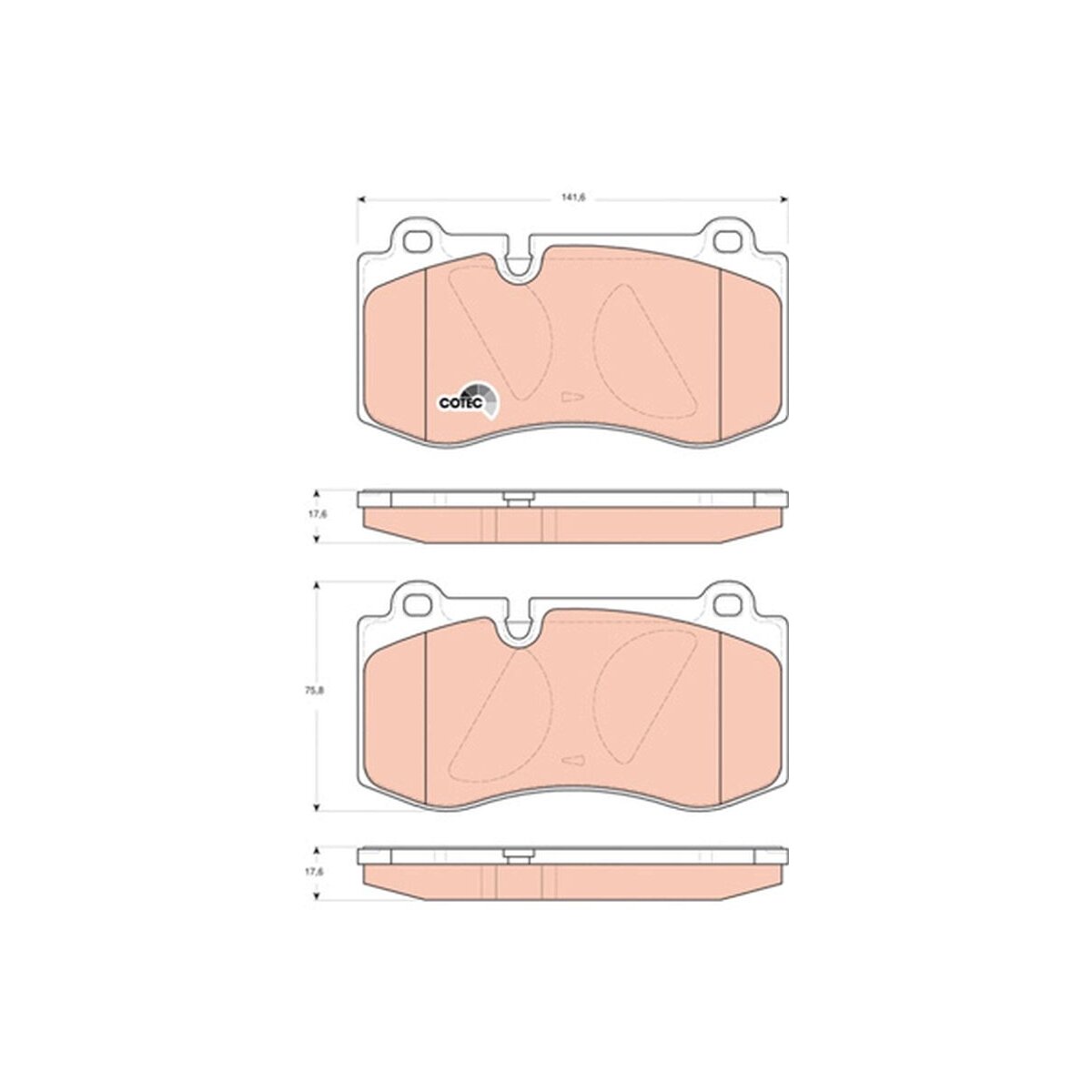 TRW Bremsbelagsatz, Scheibenbremse GDB1733 für 004 420 80 20