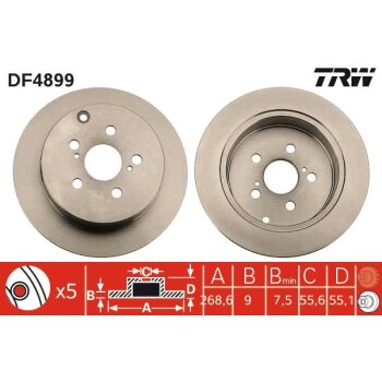 TRW Bremsscheibe DF4899 für 42431-32110