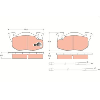 TRW Bremsbelagsatz, Scheibenbremse GDB1033 für 95...