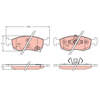 TRW Bremsbelagsatz, Scheibenbremse GDB2350 für 77368831