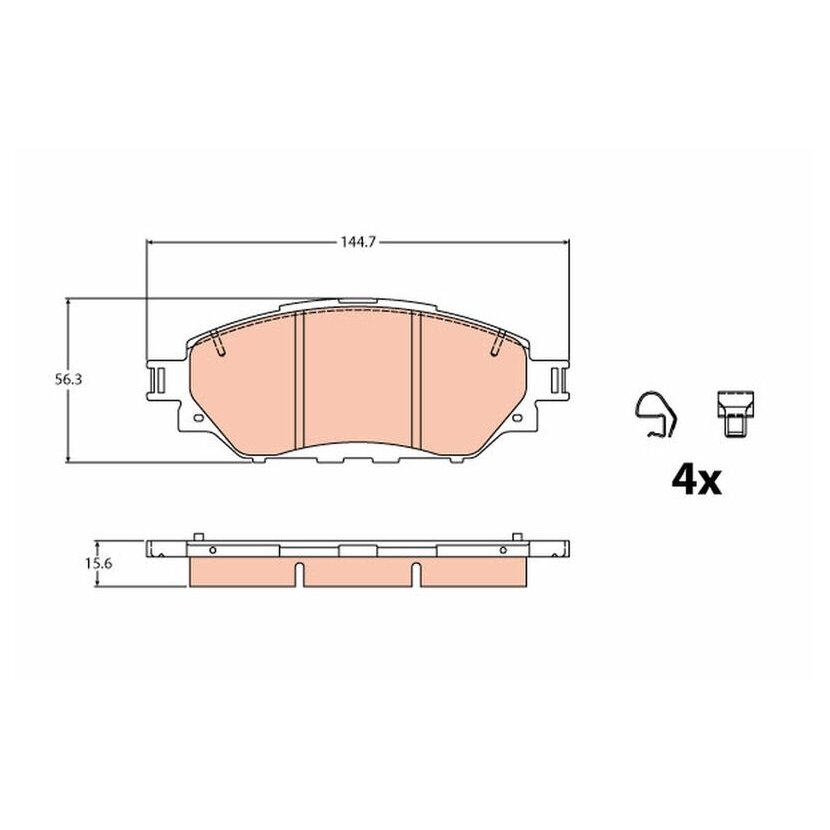 TRW Bremsbelagsatz, Scheibenbremse GDB2196 für 04465-0K350