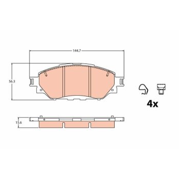TRW Bremsbelagsatz, Scheibenbremse GDB2196 für...
