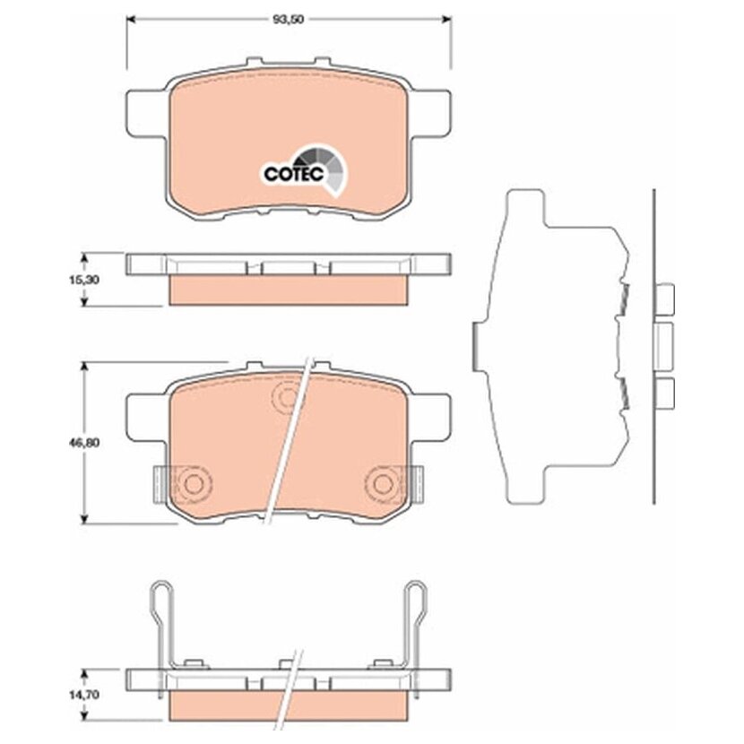 TRW Bremsbelagsatz, Scheibenbremse GDB3482 für 43022-TA0-A51