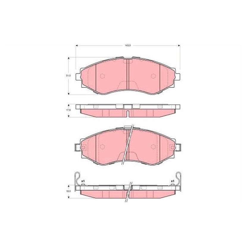 TRW Bremsbelagsatz, Scheibenbremse GDB3345 für 55200-86Z00