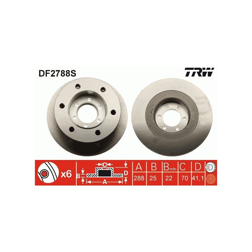 TRW Bremsscheibe DF2788S für 93821918