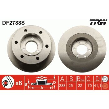 TRW Bremsscheibe DF2788S für 93821918