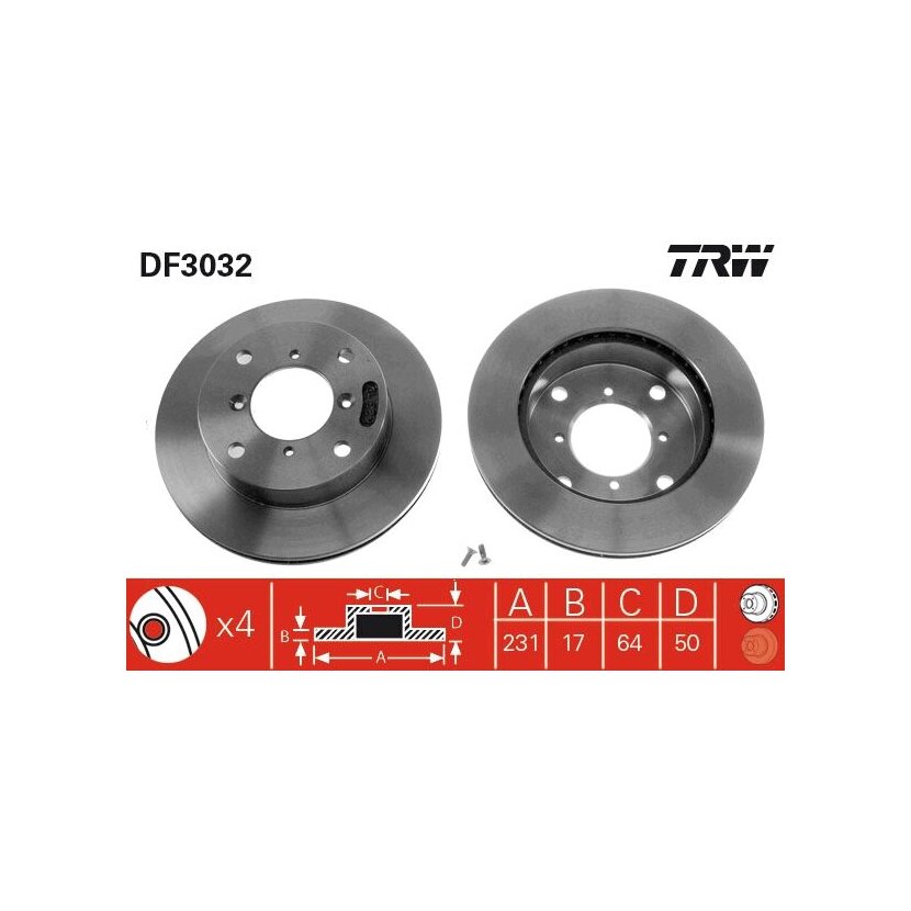 TRW Bremsscheibe DF3032 für 5531180F03