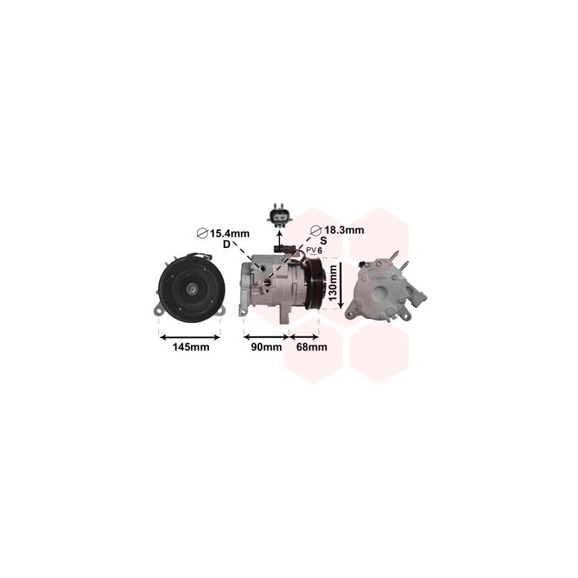 VAN WEZEL Kompressor, Klimaanlage 2100K133 für 55116834AB