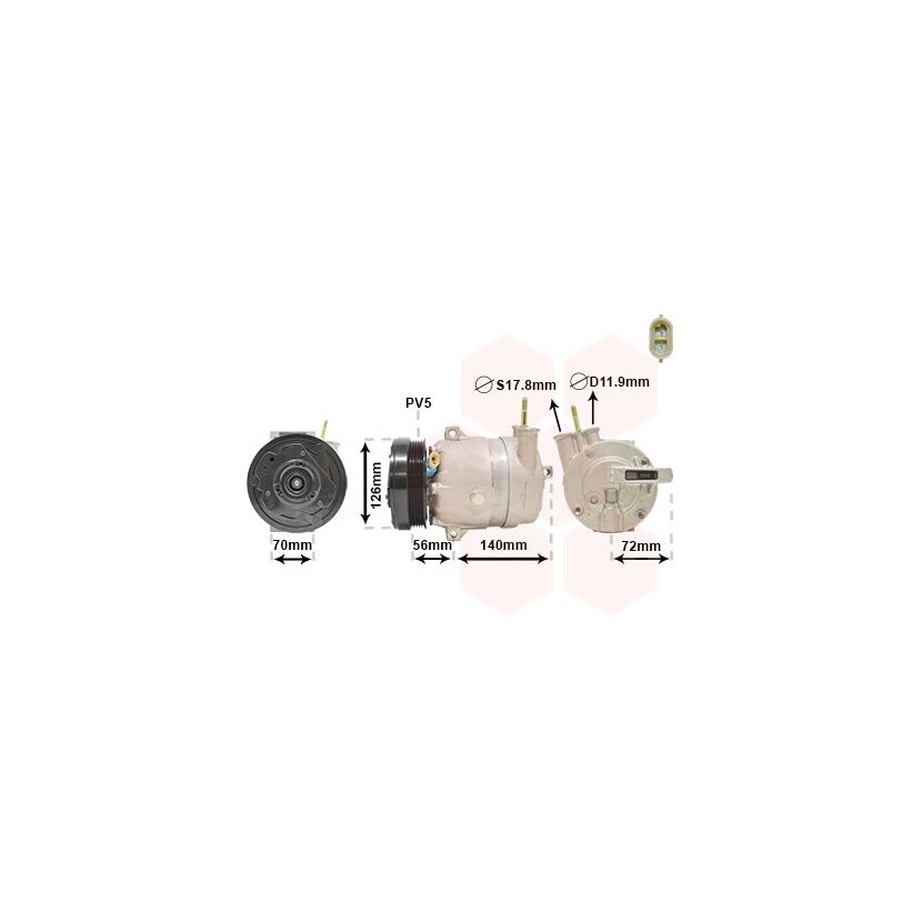 VAN WEZEL Kompressor, Klimaanlage 0800K066 für 95907419