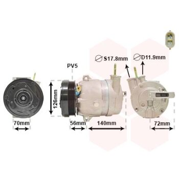 VAN WEZEL Kompressor, Klimaanlage 0800K066 für 95907419
