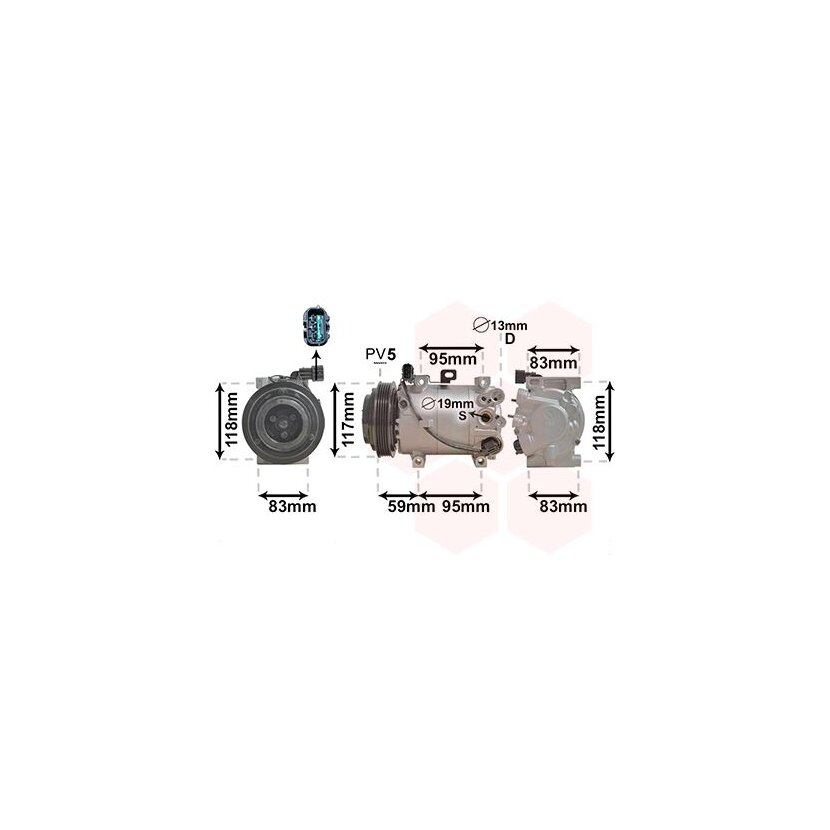VAN WEZEL Kompressor, Klimaanlage 8300K193 für 977011Y201