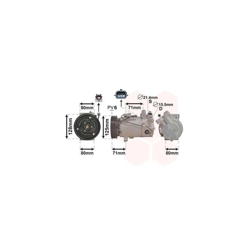 VAN WEZEL Kompressor, Klimaanlage 4300K636 für 92600-3VC6B