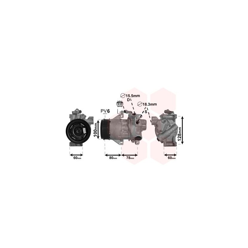 VAN WEZEL Kompressor, Klimaanlage 5300K618 für 88310-0D232