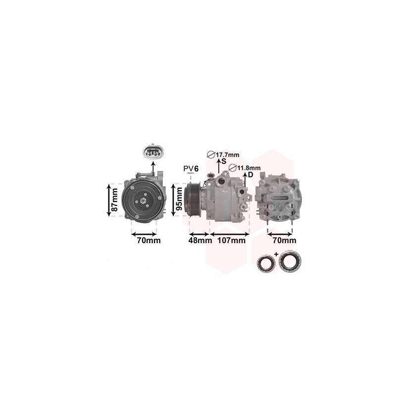 VAN WEZEL Kompressor, Klimaanlage 3700K659 für 1618433
