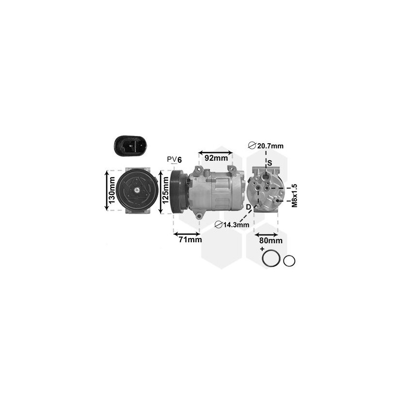 VAN WEZEL Kompressor, Klimaanlage 4300K441 für 8200470242